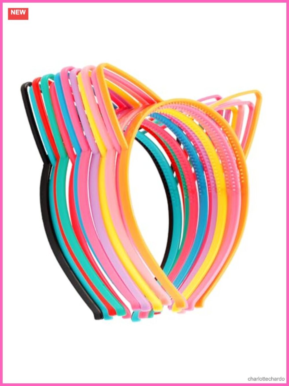 12 Pack Cat Ears Headbands ABS Plastic Party Cosplay Hair Accessories